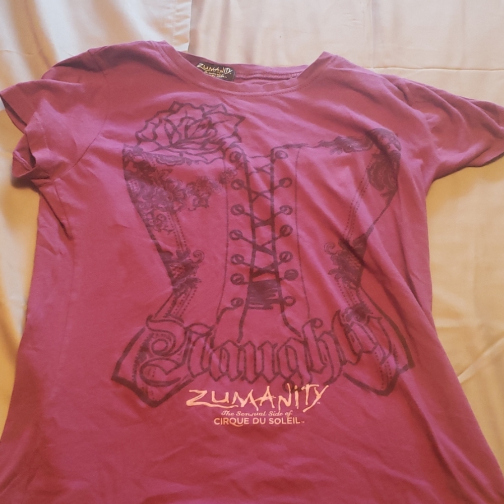 Size large purple t-shirt with corset